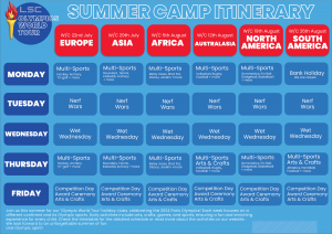 LSC Summer holiday camp activity timetable for norman pannell primary school in liverpool