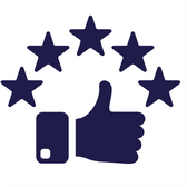 5 stars on Google reviews