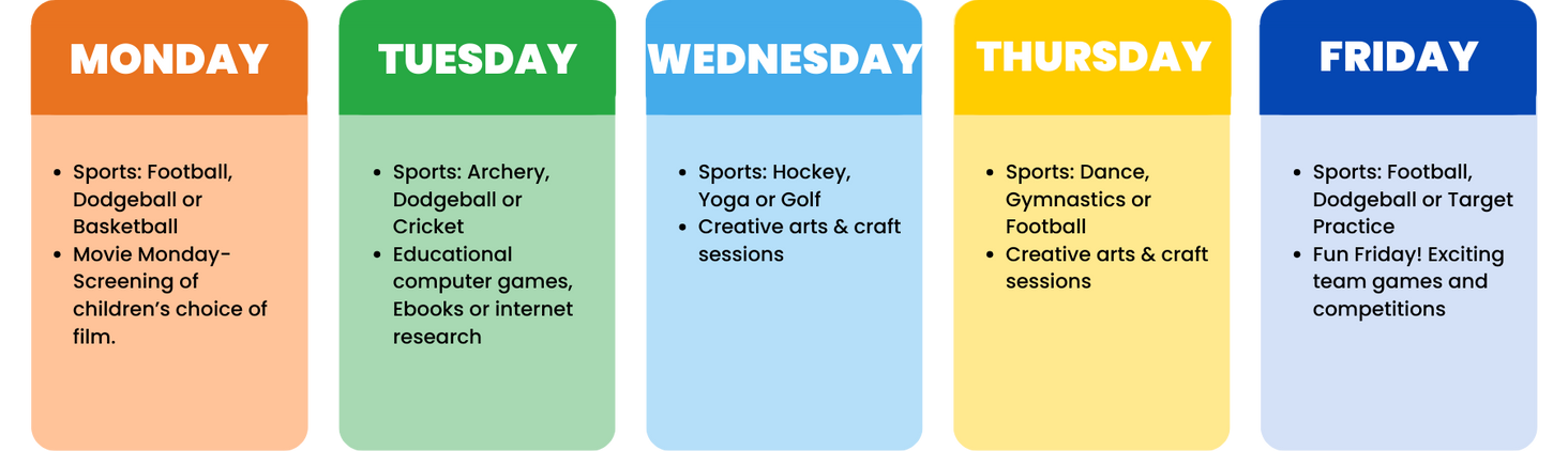 LSC Multi-Activity after school club timetable for St Chrysostom's Cofe Primary School in Manchester. What activities on each day